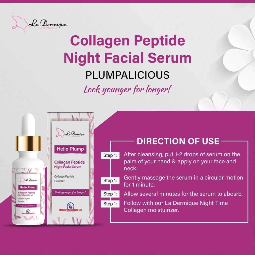 Collagen Peptide Night Facial Serum – 30ml (Plumpalicious) ladermique